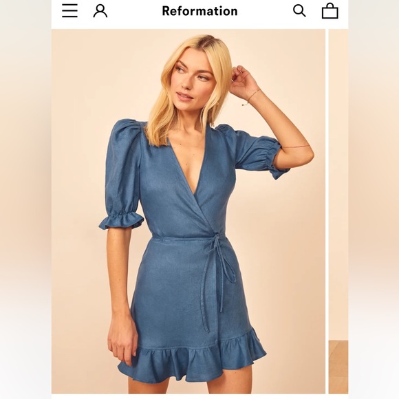 REFORMATION- Carmelo Wrap Mini Dress (NWT) - Picture 4 of 15